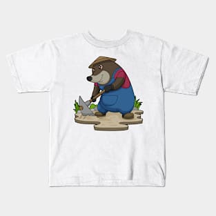 Mole as Farmer with Hoe Kids T-Shirt